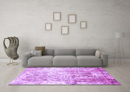 Machine Washable Abstract Purple Modern Area Rugs in a Living Room, wshabs1164pur