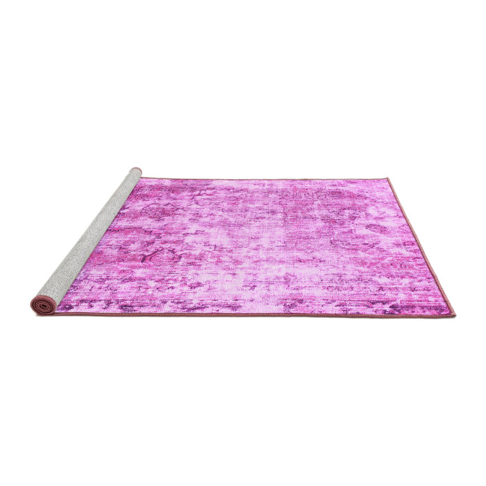 Sideview of Machine Washable Abstract Pink Modern Rug, wshabs1164pnk