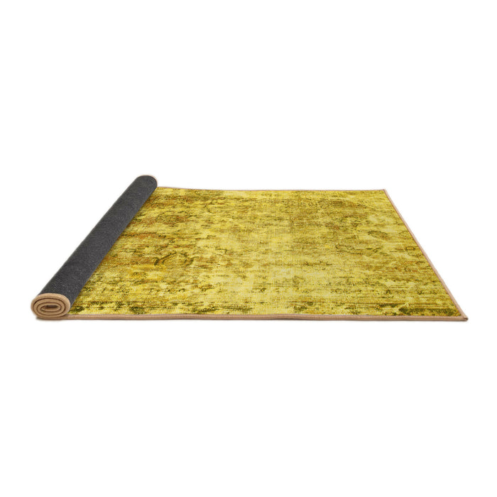 Sideview of Abstract Yellow Modern Rug, abs1164yw