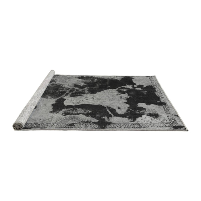 Sideview of Machine Washable Abstract Gray Modern Rug, wshabs1165gry