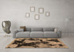 Machine Washable Abstract Brown Modern Rug in a Living Room,, wshabs1165brn