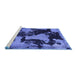 Sideview of Machine Washable Abstract Blue Modern Rug, wshabs1165blu