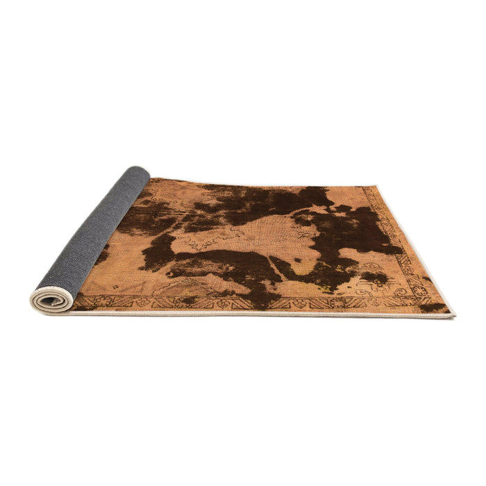 Sideview of Abstract Orange Modern Rug, abs1165org