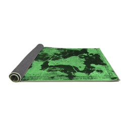 Sideview of Abstract Emerald Green Modern Rug, abs1165emgrn