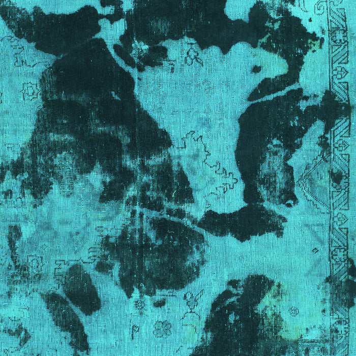 Machine Washable Abstract Turquoise Modern Area Rugs, wshabs1165turq