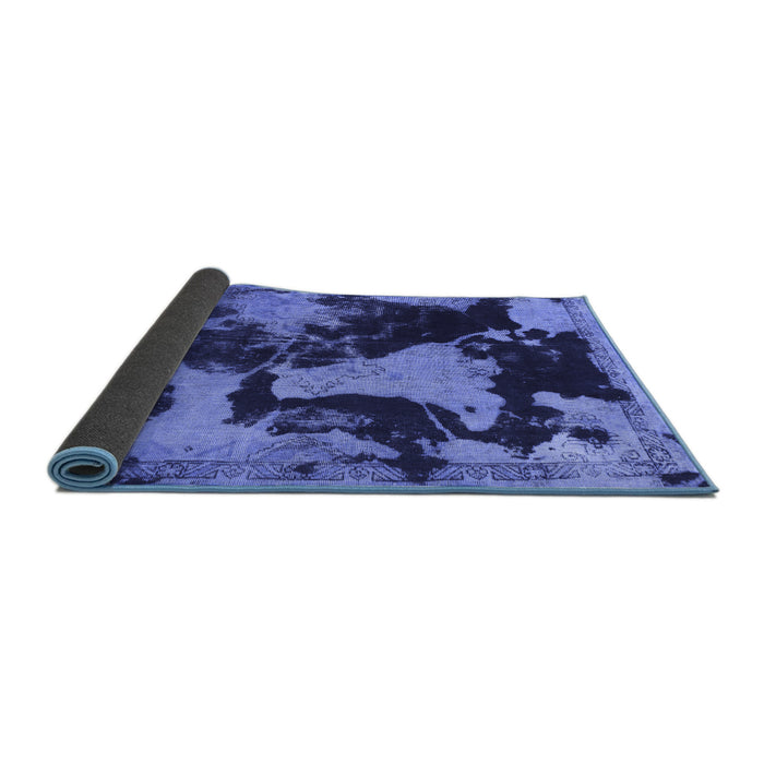 Sideview of Abstract Blue Modern Rug, abs1165blu