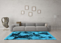 Machine Washable Abstract Light Blue Modern Rug, wshabs1165lblu