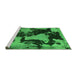 Sideview of Machine Washable Abstract Green Modern Area Rugs, wshabs1165grn