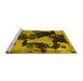 Sideview of Machine Washable Abstract Yellow Modern Rug, wshabs1165yw