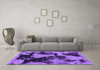 Machine Washable Abstract Purple Modern Rug, wshabs1165pur