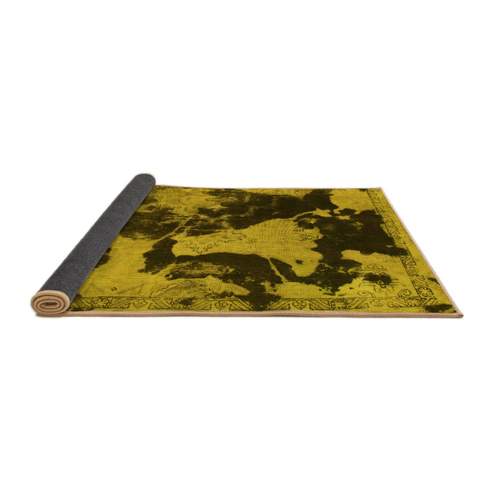Sideview of Abstract Yellow Modern Rug, abs1165yw