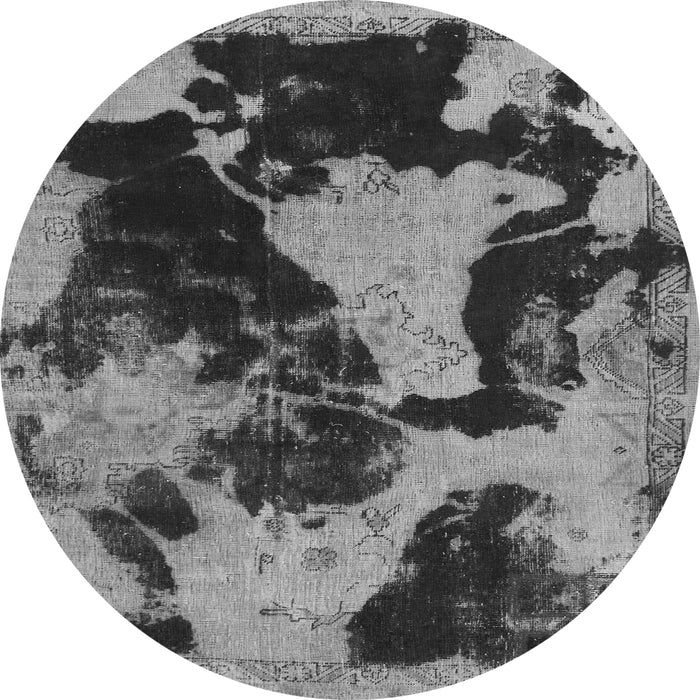 Round Machine Washable Abstract Gray Modern Rug, wshabs1165gry