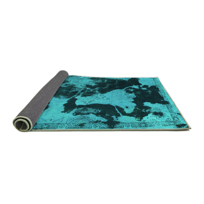 Sideview of Abstract Turquoise Modern Rug, abs1165turq