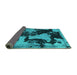 Sideview of Abstract Turquoise Modern Rug, abs1165turq