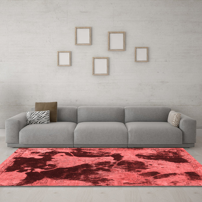 Modern Red Washable Rugs