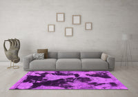 Machine Washable Abstract Pink Modern Rug, wshabs1165pnk