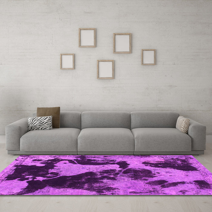 Machine Washable Abstract Pink Modern Rug in a Living Room, wshabs1165pnk