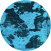 Round Abstract Light Blue Modern Rug, abs1165lblu