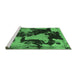 Sideview of Machine Washable Abstract Emerald Green Modern Area Rugs, wshabs1165emgrn