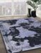 Machine Washable Abstract Blue Gray Rug in a Family Room, wshabs1165