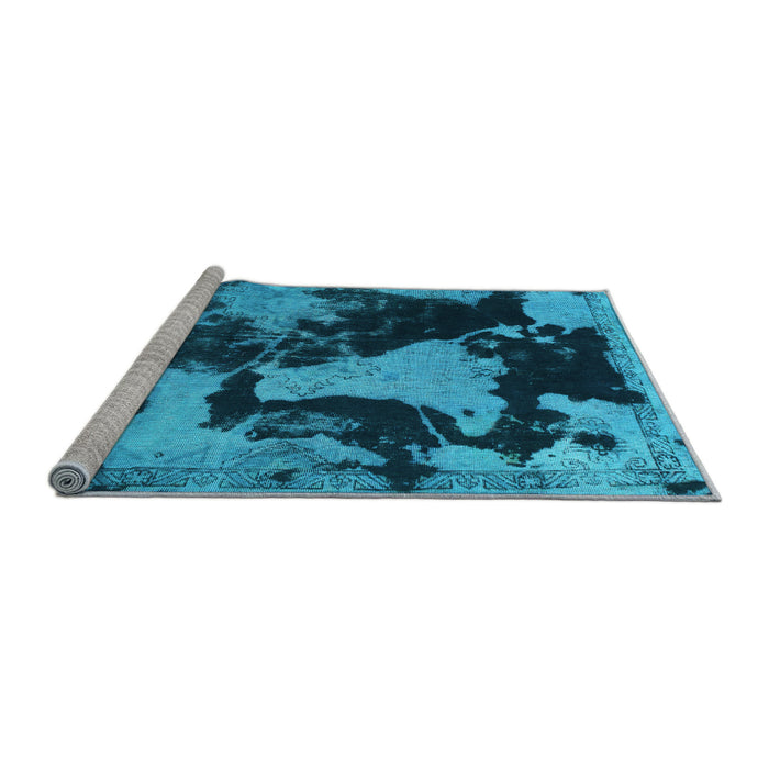 Sideview of Machine Washable Abstract Light Blue Modern Rug, wshabs1165lblu
