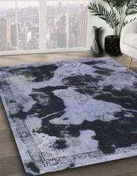 Abstract Blue Gray Modern Rug, abs1165