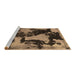 Sideview of Machine Washable Abstract Brown Modern Rug, wshabs1165brn