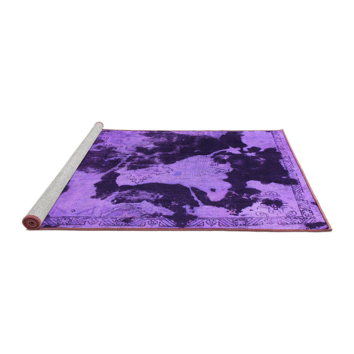 Sideview of Machine Washable Abstract Purple Modern Area Rugs, wshabs1165pur