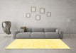 Machine Washable Solid Yellow Modern Rug in a Living Room, wshabs1166yw