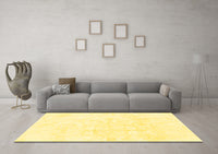 Machine Washable Solid Yellow Modern Rug, wshabs1166yw