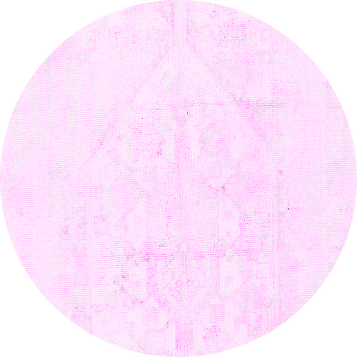Round Solid Pink Modern Rug, abs1166pnk