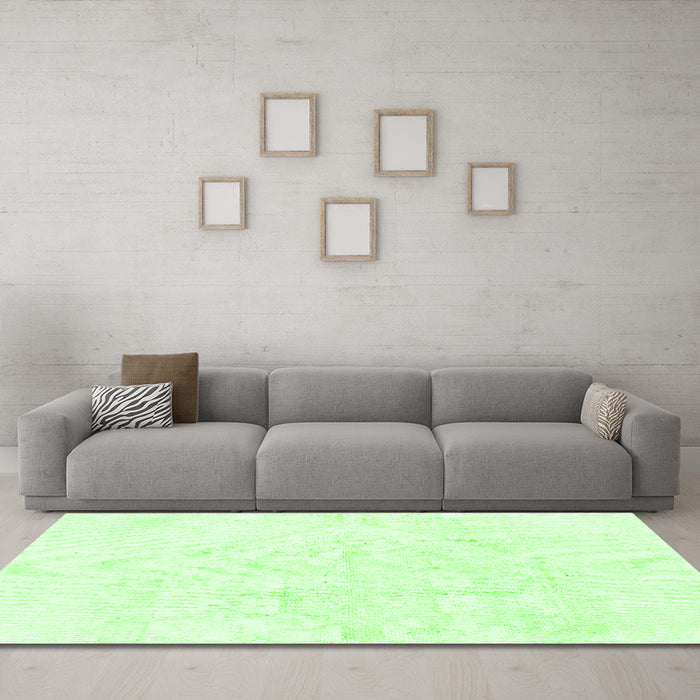 Machine Washable Solid Green Modern Area Rugs in a Living Room,, wshabs1166grn