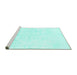 Sideview of Machine Washable Solid Turquoise Modern Area Rugs, wshabs1166turq