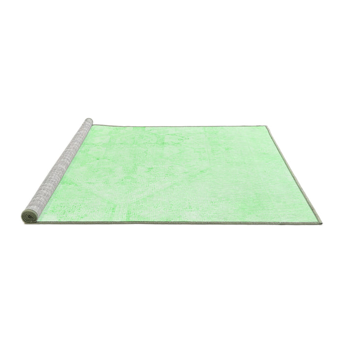 Sideview of Machine Washable Solid Emerald Green Modern Area Rugs, wshabs1166emgrn