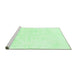 Sideview of Machine Washable Solid Emerald Green Modern Area Rugs, wshabs1166emgrn