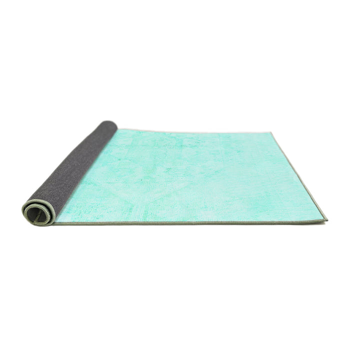 Sideview of Solid Turquoise Modern Rug, abs1166turq