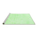 Sideview of Machine Washable Solid Green Modern Area Rugs, wshabs1166grn