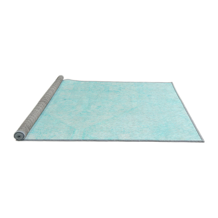 Sideview of Machine Washable Solid Light Blue Modern Rug, wshabs1166lblu