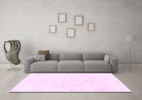 Machine Washable Solid Pink Modern Rug, wshabs1166pnk