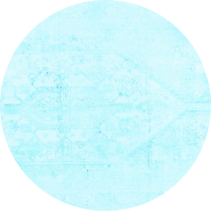 Round Solid Light Blue Modern Rug, abs1166lblu