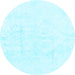 Round Solid Light Blue Modern Rug, abs1166lblu