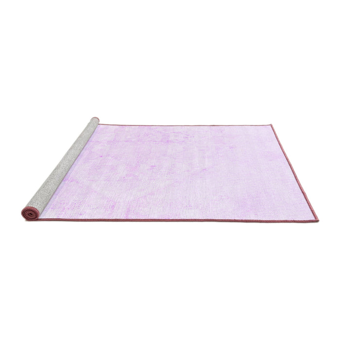 Sideview of Machine Washable Solid Purple Modern Area Rugs, wshabs1166pur