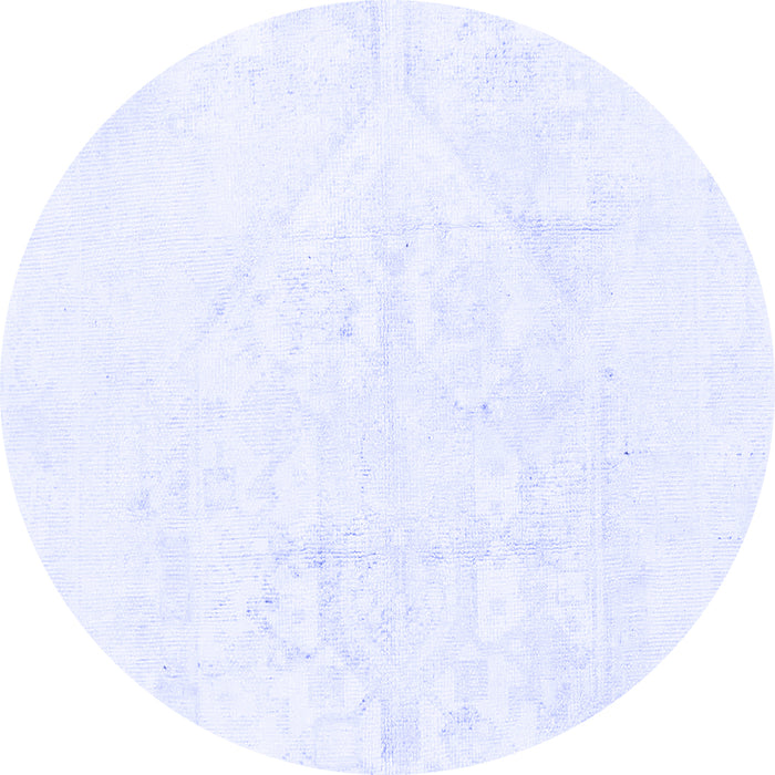 Round Solid Blue Modern Rug, abs1166blu
