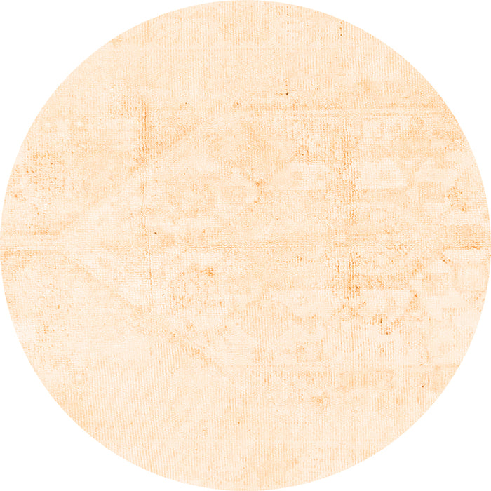 Round Machine Washable Solid Orange Modern Area Rugs, wshabs1166org