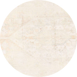 Round Machine Washable Abstract Gold Rug, wshabs1166