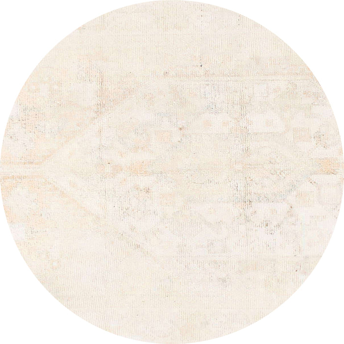 Round Machine Washable Abstract Gold Rug, wshabs1166