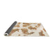 Sideview of Abstract Brown Sand Brown Modern Rug, abs1167