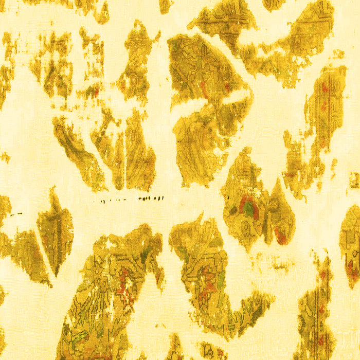 Square Abstract Yellow Modern Rug, abs1167yw