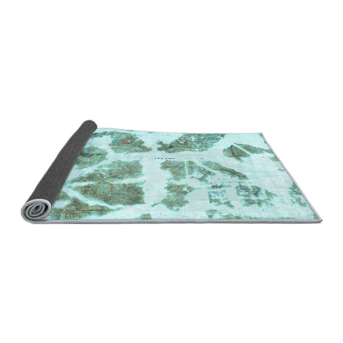 Sideview of Abstract Light Blue Modern Rug, abs1167lblu