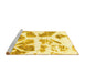 Sideview of Machine Washable Abstract Yellow Modern Rug, wshabs1167yw
